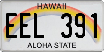 HI license plate EEL391