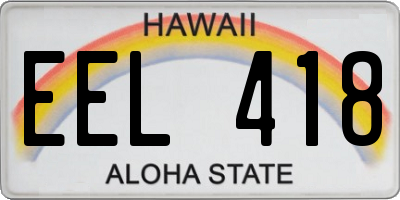 HI license plate EEL418