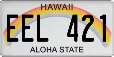 HI license plate EEL421