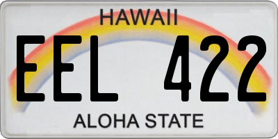 HI license plate EEL422