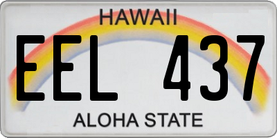 HI license plate EEL437