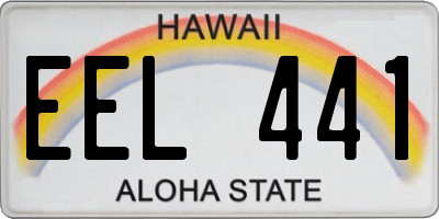 HI license plate EEL441