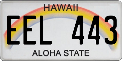 HI license plate EEL443