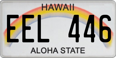 HI license plate EEL446