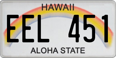 HI license plate EEL451