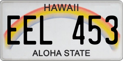 HI license plate EEL453