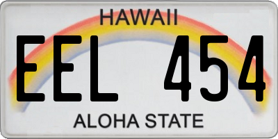 HI license plate EEL454