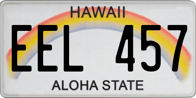 HI license plate EEL457