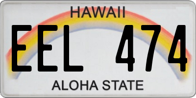 HI license plate EEL474