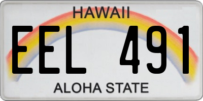 HI license plate EEL491