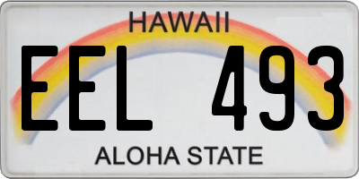 HI license plate EEL493