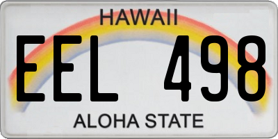 HI license plate EEL498