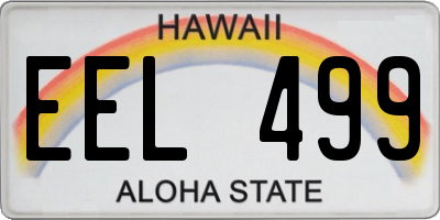 HI license plate EEL499
