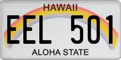 HI license plate EEL501