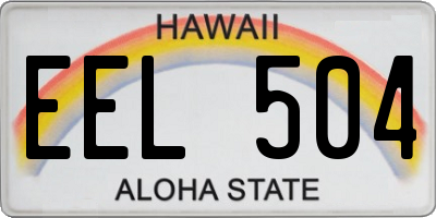 HI license plate EEL504