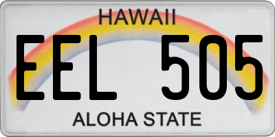 HI license plate EEL505