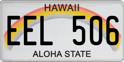 HI license plate EEL506