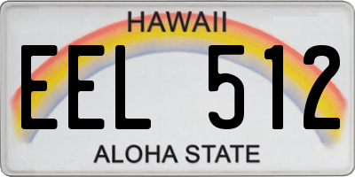 HI license plate EEL512