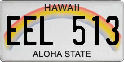 HI license plate EEL513