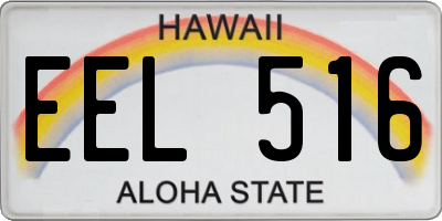 HI license plate EEL516