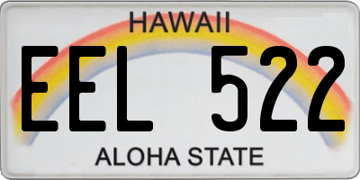 HI license plate EEL522