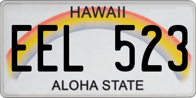 HI license plate EEL523