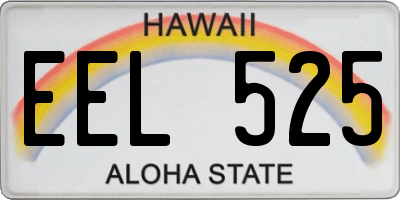 HI license plate EEL525