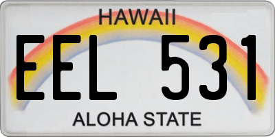 HI license plate EEL531