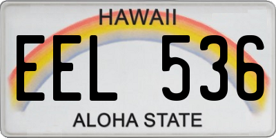 HI license plate EEL536
