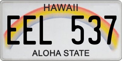HI license plate EEL537