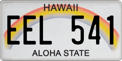 HI license plate EEL541