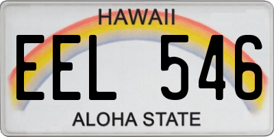 HI license plate EEL546