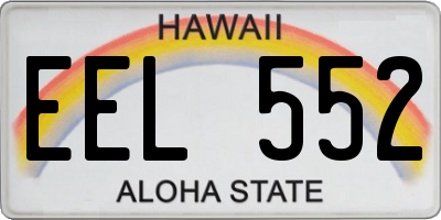 HI license plate EEL552
