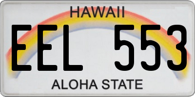 HI license plate EEL553