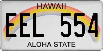 HI license plate EEL554