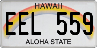 HI license plate EEL559