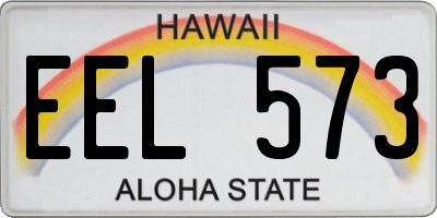 HI license plate EEL573