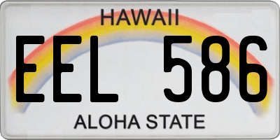 HI license plate EEL586