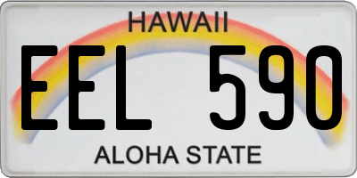 HI license plate EEL590