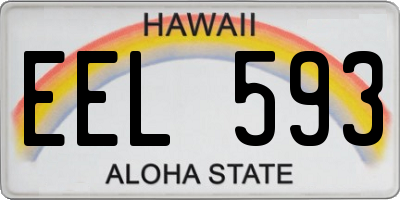 HI license plate EEL593