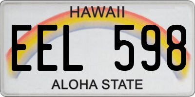 HI license plate EEL598