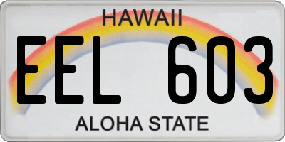 HI license plate EEL603