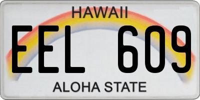 HI license plate EEL609