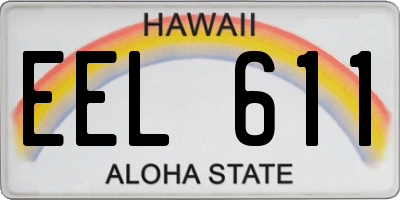 HI license plate EEL611