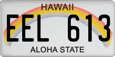 HI license plate EEL613