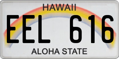 HI license plate EEL616