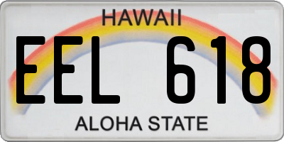 HI license plate EEL618