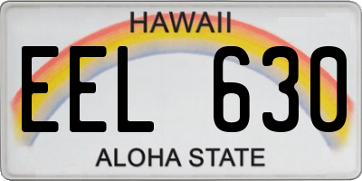 HI license plate EEL630