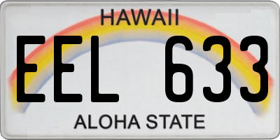 HI license plate EEL633