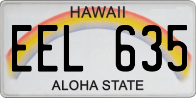 HI license plate EEL635